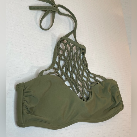 Hollister Bikini Top Olive Green Halter - Picture 3 of 6